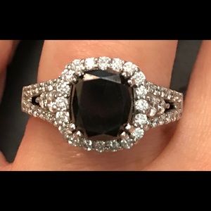 New custom black diamond engagement ring/band